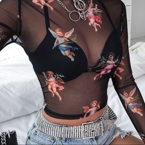 Angel long sleeve mesh shirt